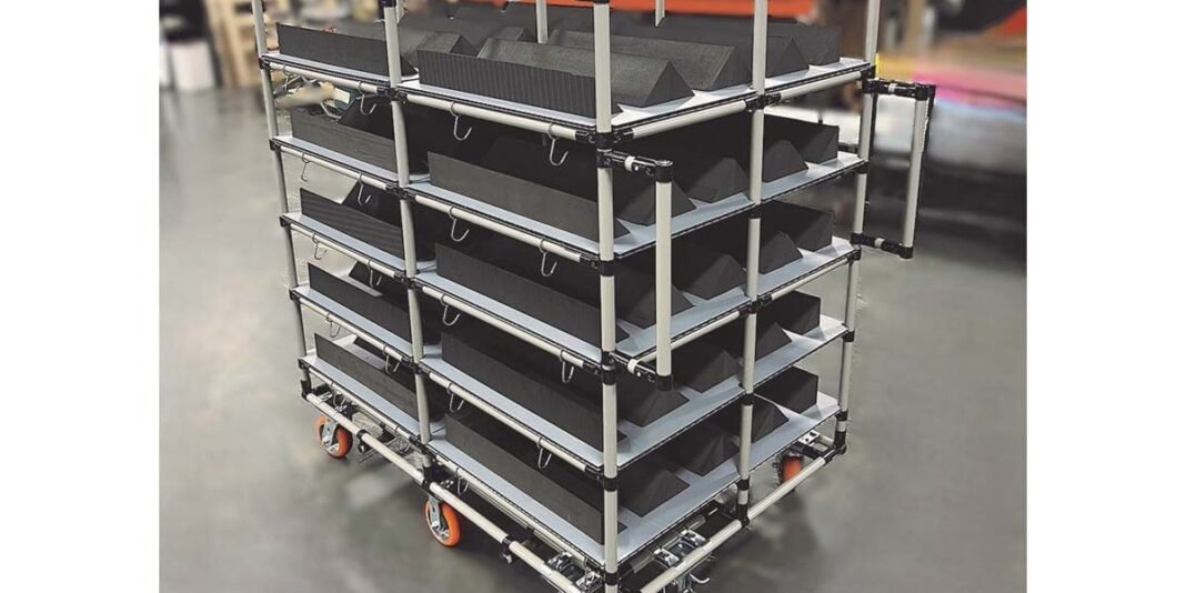 Creform cart doesn’t “fly,” but it does help an aerospace parts manufacturer improve workflow efficiency
