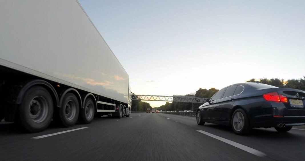Three HGVs on a road