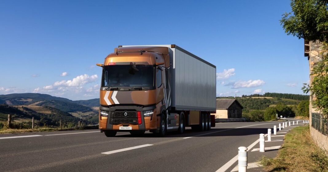 Three HGVs on a road