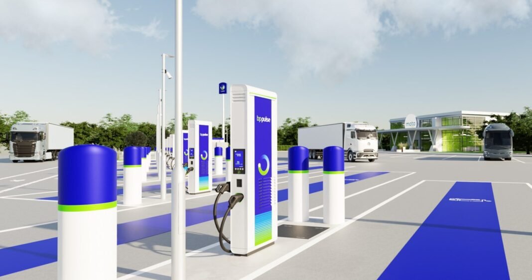 bp pulse and Moto to bring electric truck charging to key UK motorways