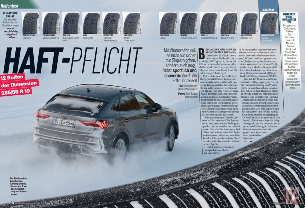 Premium brands dominate Auto Bild Sportscars winter tyre test