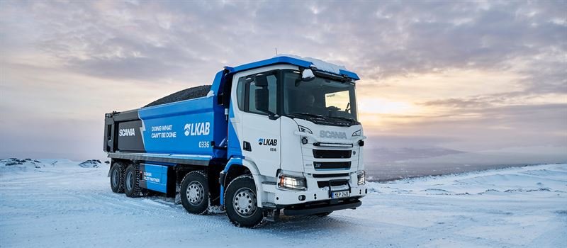 LKAB my said electric Scania 8x4 in
