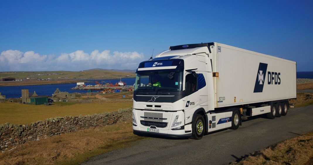DFDS introduces Shetland’s first electric heavy-duty truck