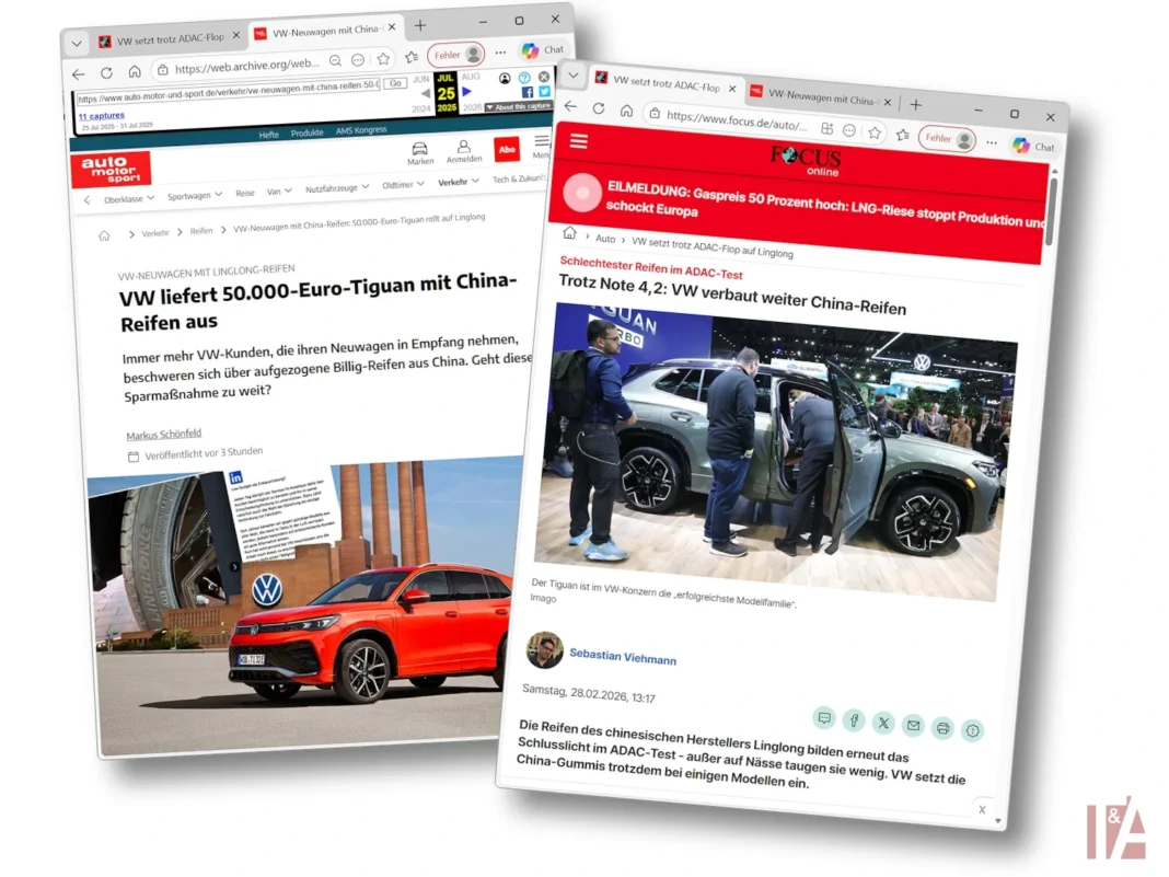 VW issues statement about Linglong OE tyres