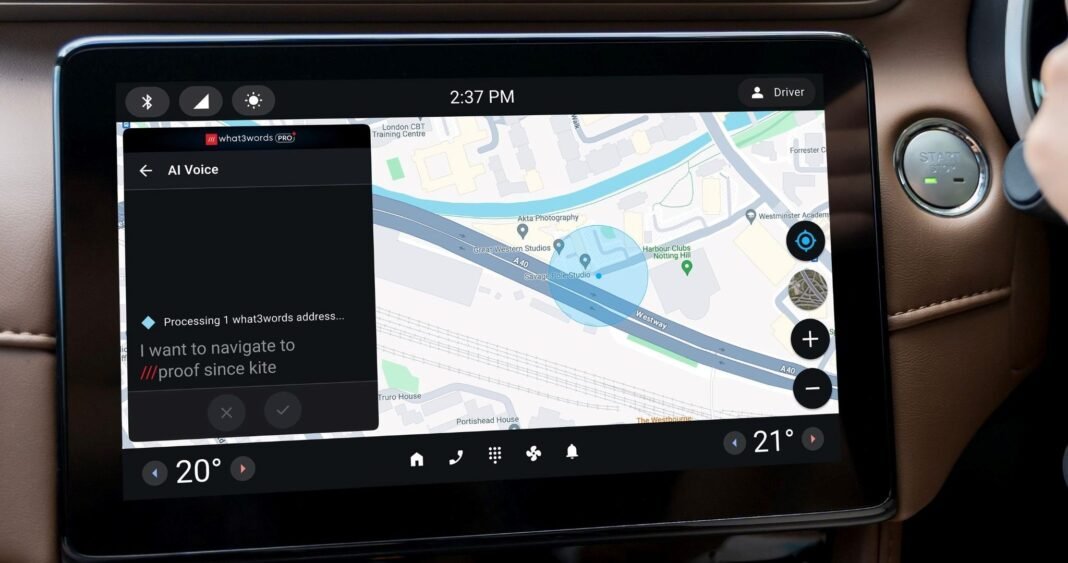 what3words for Auto set to transform in-car navigation